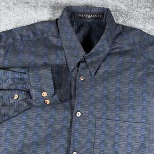 Jhane Barnes Shirt Men's Large Striped Long Sleeve Button Up Vintage